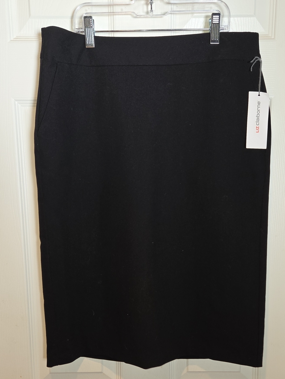 (New) Liz Claiborne Black Pencil Skirt 25" Long